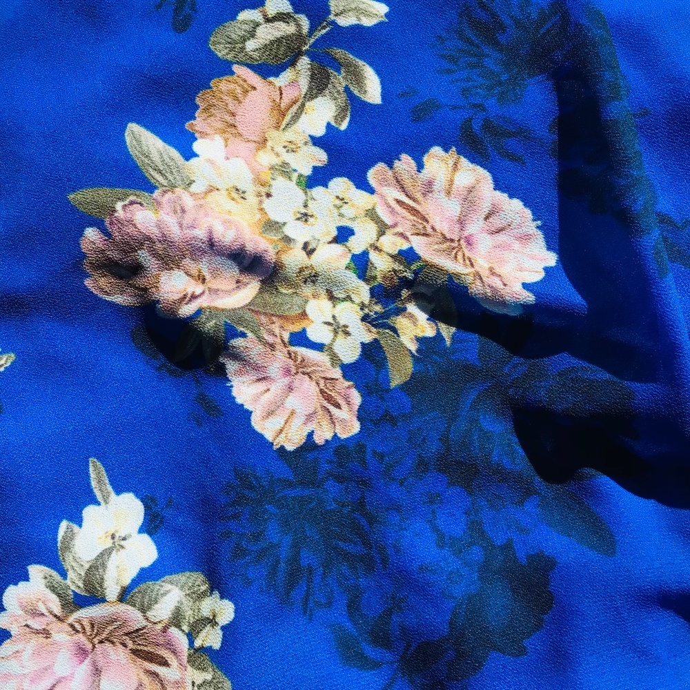 DOTTI size 8 blue floral chiffon dress with spaghetti straps - Picture 8 of 9